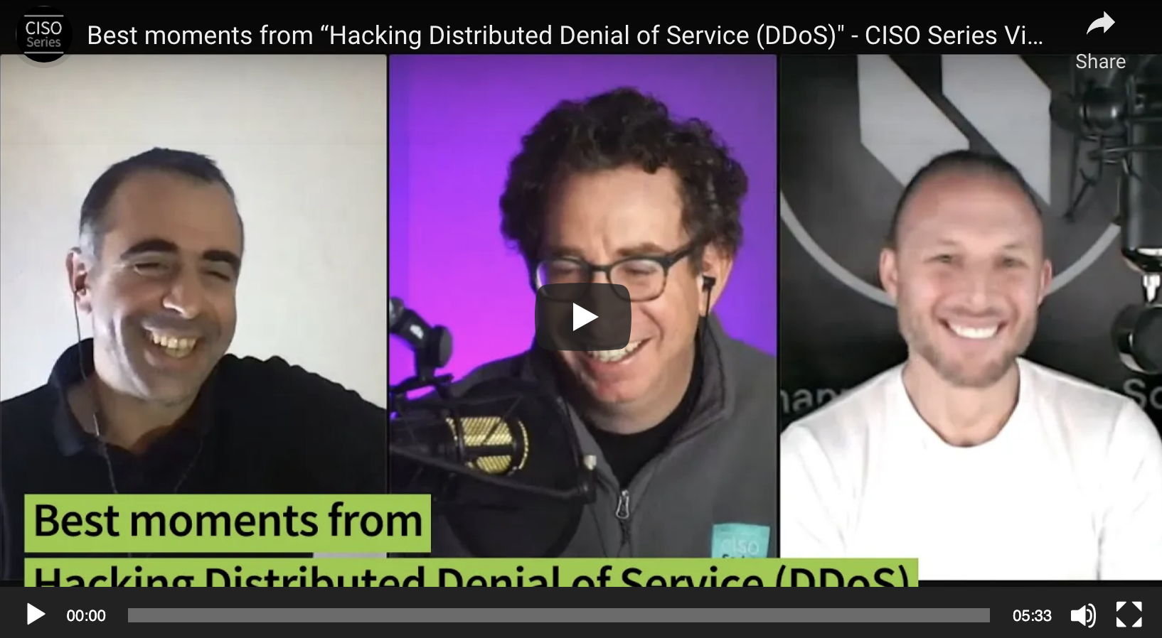 est moments from “Hacking Distributed Denial of Service (DDoS)” – CISO Series Video Chat